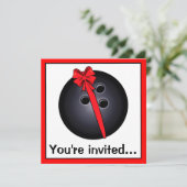 Bowling Ball met uitnodiging van Bow Birthday (Staand voorkant)