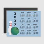 Bowling Ball Pin 2025 Calendrier Carte magnétique (Devant / Derrière)