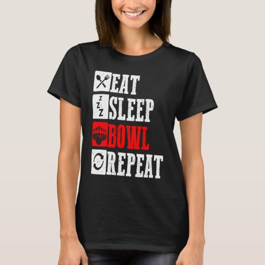 Bowling Ball Pin Bowler Strike Bowling Fanatic Bow T-shirt (Voorkant)