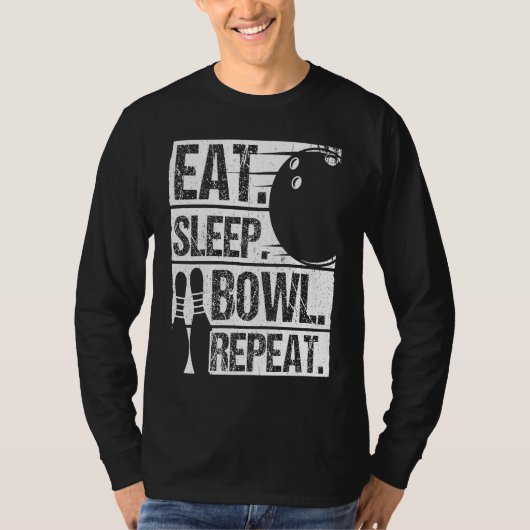 Bowling Ball Pin Bowler Strike Bowling Fanatic Bow T-shirt (Voorkant)
