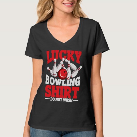 Bowling Ball Pin Bowler Strike Bowling Team Bowlin T-shirt (Voorkant)