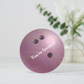 Bowling Ball Pink Party Invitation (Debout devant)