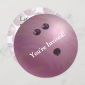 Bowling Ball Pink Party Invitation (Devant / Derrière)