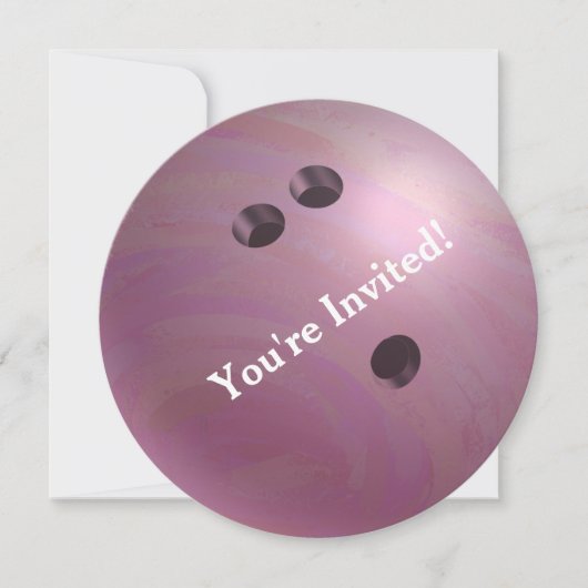 Bowling Ball Pink Party Invitation (Devant)
