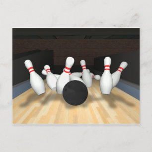 Bowling Ball & Pins: 3D-model: Briefkaart