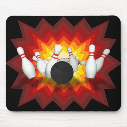 Bowling Ball & Pins: 3D-model: Mousepad Muismat (Voorkant)