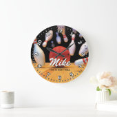 Bowling Ball Pins Man Cave Clock Grote Klok (Huis)