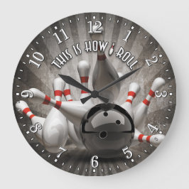 Bowling Ball Pins Man Cave Wall Clock Grote Klok