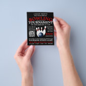 Bowling Ball & Pins, Ten-Pin Bowling Tournament Flyer (Hand)