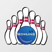 Bowling Ball Pins Window Cling Raamsticker (Vel)