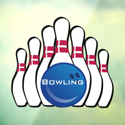 Bowling Ball Pins Window Cling Raamsticker (Vel 3)