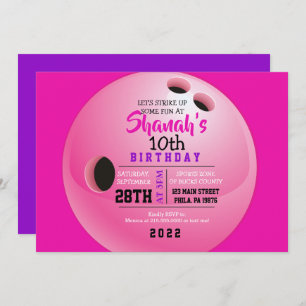 BOWLING BALL ROUND Anniversaire Fête Invitation