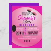BOWLING BALL ROUND Anniversaire Fête Invitation
