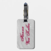 Bowling Ball Roze Bagagelabel (Achterkant verticaal)