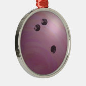 Bowling Ball Roze Metalen Ornament (Rechts)