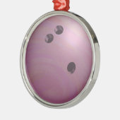 Bowling Ball Roze Metalen Ornament (Links)