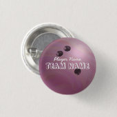 Bowling Ball Roze Ronde Button 3,2 Cm (Voorkant /achterkant)