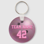 Bowling Ball Roze Sleutelhanger (Voorkant)