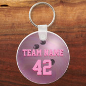 Bowling Ball Roze Sleutelhanger (Voorkant)