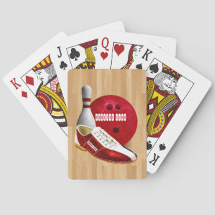 Bowling Ball-schoen en -pin met uw eigen naam Pokerkaarten