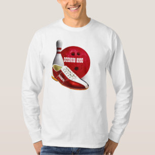 Bowling Ball-schoen en -pin met uw eigen naam T-shirt