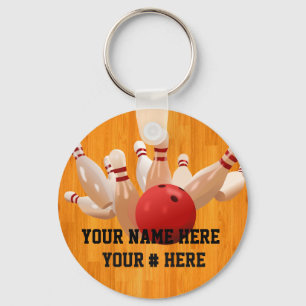 Bowling Ball Sleutelhanger personaliseer JOUW NAAM