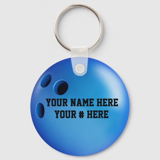 Bowling Ball Sleutelhanger personaliseer JOUW NAAM (Voorkant)
