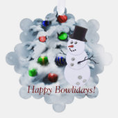 Bowling Ball Sneeuwman Kerst Kaart (Voorkant)
