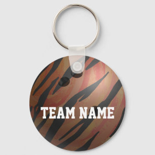 Bowling Ball Tiger Oranje Sleutelhanger