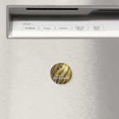 Bowling Ball Tiger Yellow Magneet (Insitu (Vaatwasser))