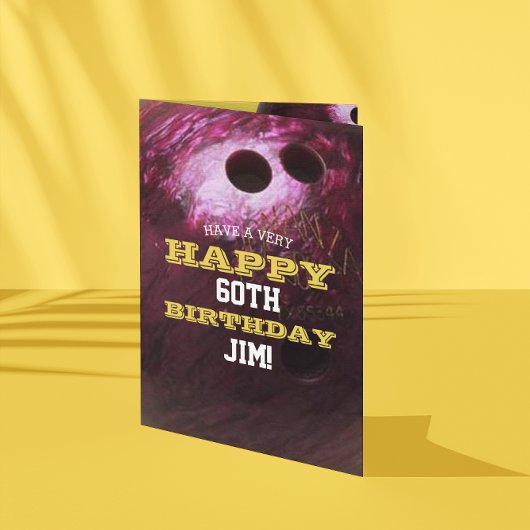 Bowling Ball Voeg Jouw naam en verjaardag toe Kaart