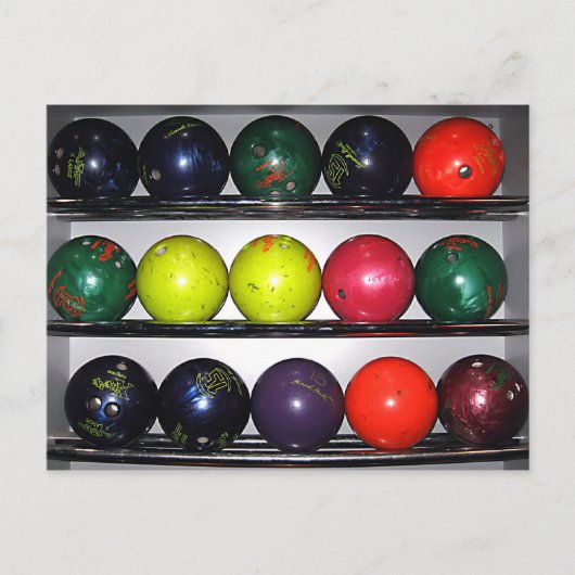 Bowling Balls Briefkaart (Voorkant)