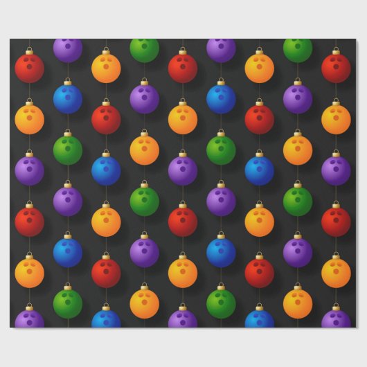 Bowling Balls kerstvakantievakantiepoorten Sports Cadeaupapier (Vlak)