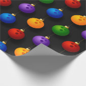 Bowling Balls kerstvakantievakantiepoorten Sports Cadeaupapier (Hoek)