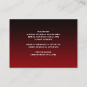 Bowling/Bar Chubby Carte de visite (Dos)