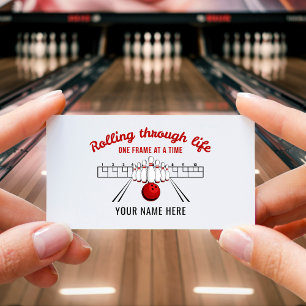 Bowling Bedrijfskaart 'Door het Leven Rollen' Visitekaartje