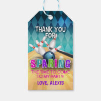 Bowling Birthday Favor Tag - meisje