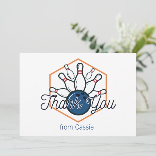 Bowling Birthday Hartelijk dank Bedankkaart (Staand voorkant)