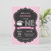 Bowling Birthday Invitation 1st Birthday Party Kaart (Staand voorkant)