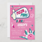 Bowling Birthday Invitation for Girls Kaart (Voorkant)
