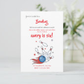 Bowling Birthday invitation template editable (Debout devant)