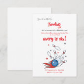 Bowling Birthday invitation template editable (Devant / Derrière)