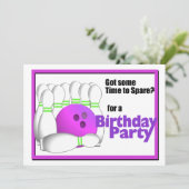 Bowling Birthday Kaart (Staand voorkant)