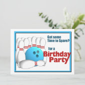 Bowling Birthday Kaart (Staand voorkant)