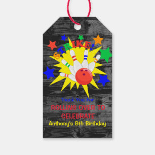 Bowling Birthday Party Dank u Labels geven Cadeaulabel