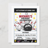 Bowling Birthday Party Invitation (Devant)