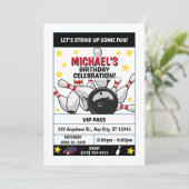 Bowling Birthday Party Invitation (Debout devant)