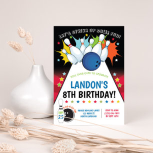 Bowling Birthday Party Invitation, jongen Kaart
