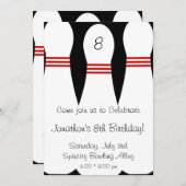 Bowling Birthday Party Invitation Kaart (Voorkant / Achterkant)