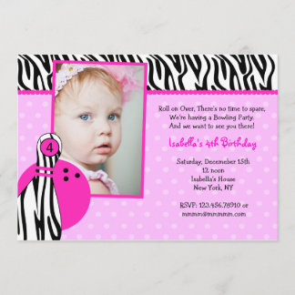 Bowling Birthday Party Invitations Foto Kaart